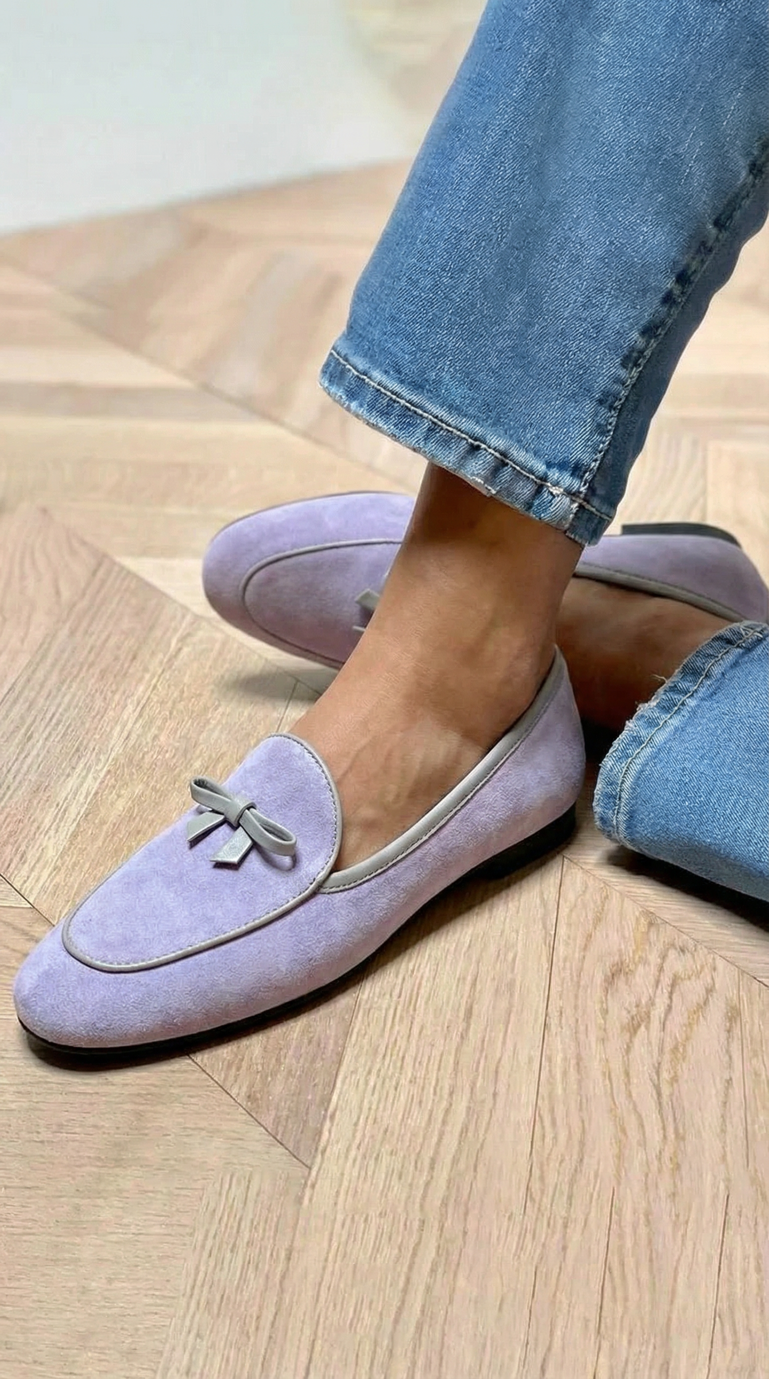 Elegantní ploché pantofle s mašlí – další pohled