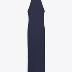Elegantní námořnicky modré midi šaty – další pohled