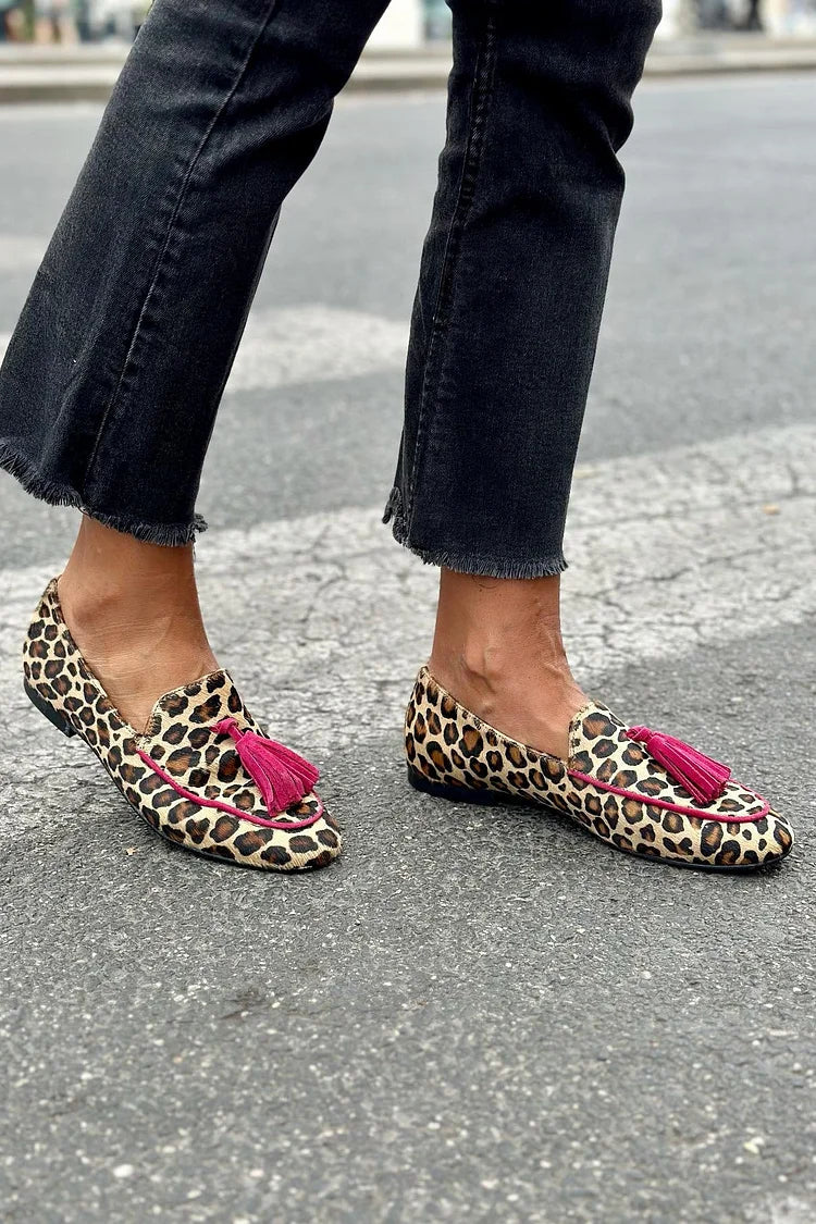 Mokasíny s leopardím potiskem – detail produktu