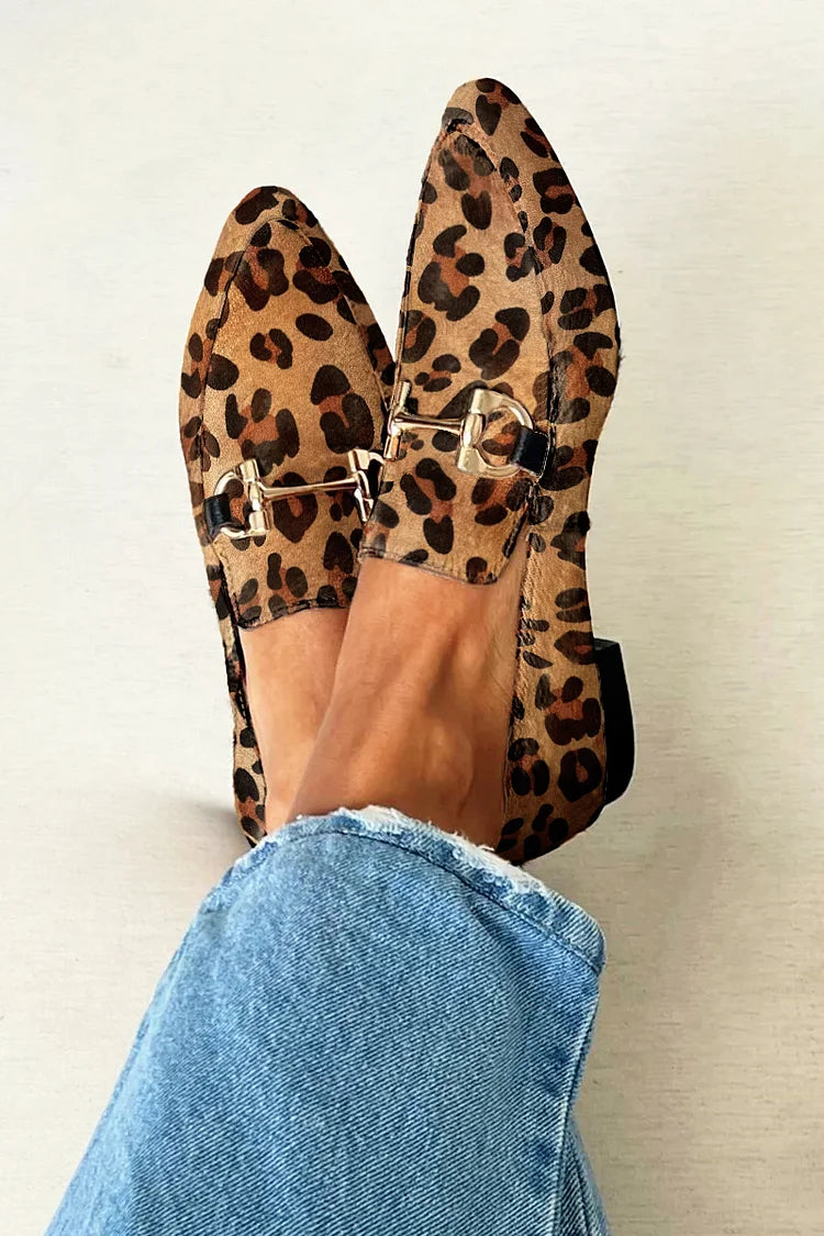 Elegantní mokasíny s leopardím potiskem s leopardím vzorem – detail produktu