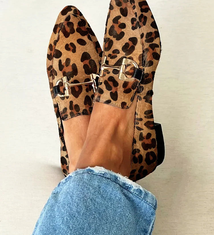 Elegantní mokasíny s leopardím potiskem s leopardím vzorem – detail produktu