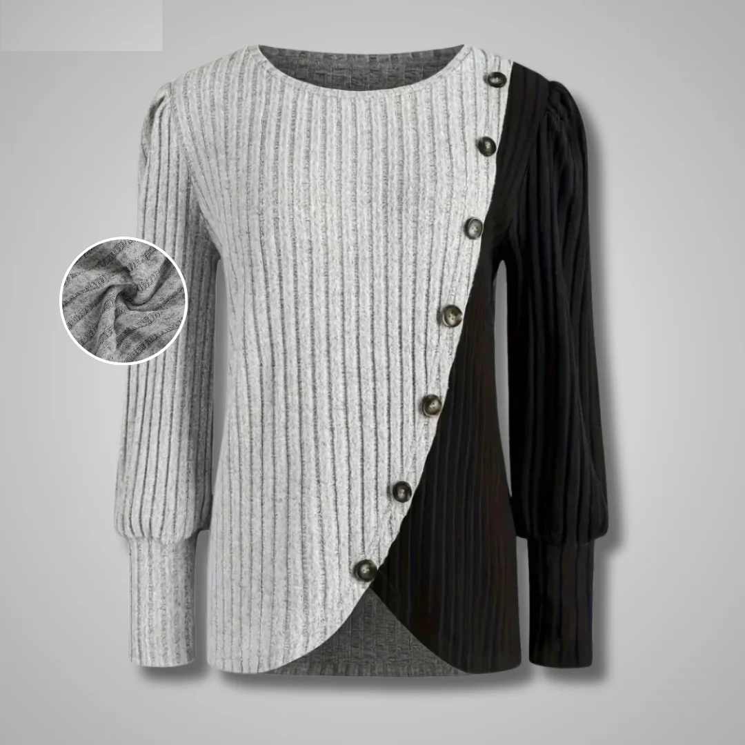 Elegantní pletená košile s dlouhým rukávem – detail provedení