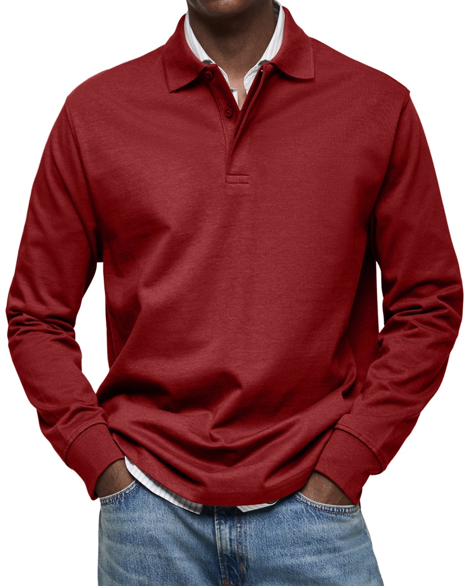 Luxusní polo košile s dlouhým rukávem – detail produktu