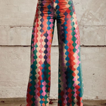 Boho kalhoty se širokými nohavicemi v boho stylu