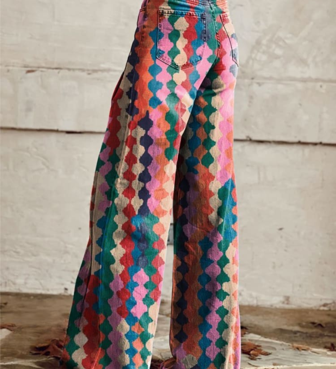 Boho kalhoty se širokými nohavicemi v boho stylu – detail produktu