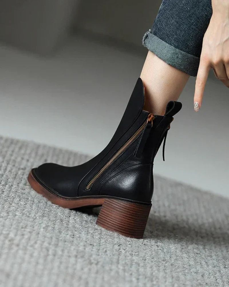Elegantní boty z ekologické kůže s pohodlným podpatkem