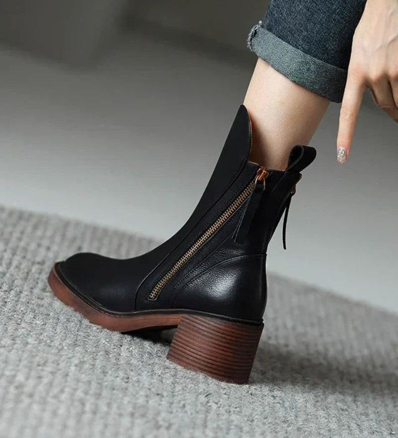 Elegantní boty z ekologické kůže s pohodlným podpatkem