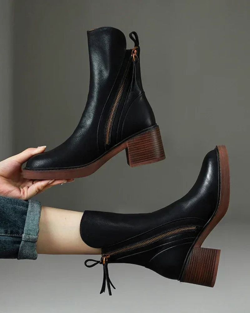 Elegantní boty z ekologické kůže s pohodlným podpatkem – detail produktu