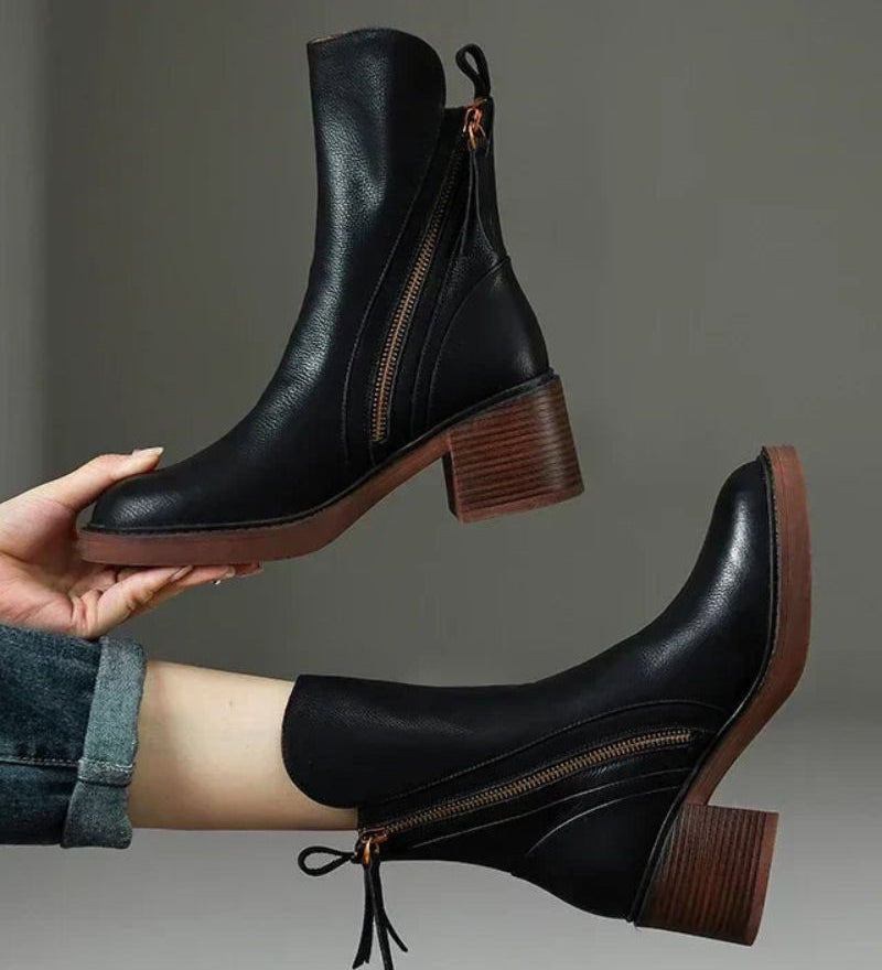 Elegantní boty z ekologické kůže s pohodlným podpatkem – detail produktu