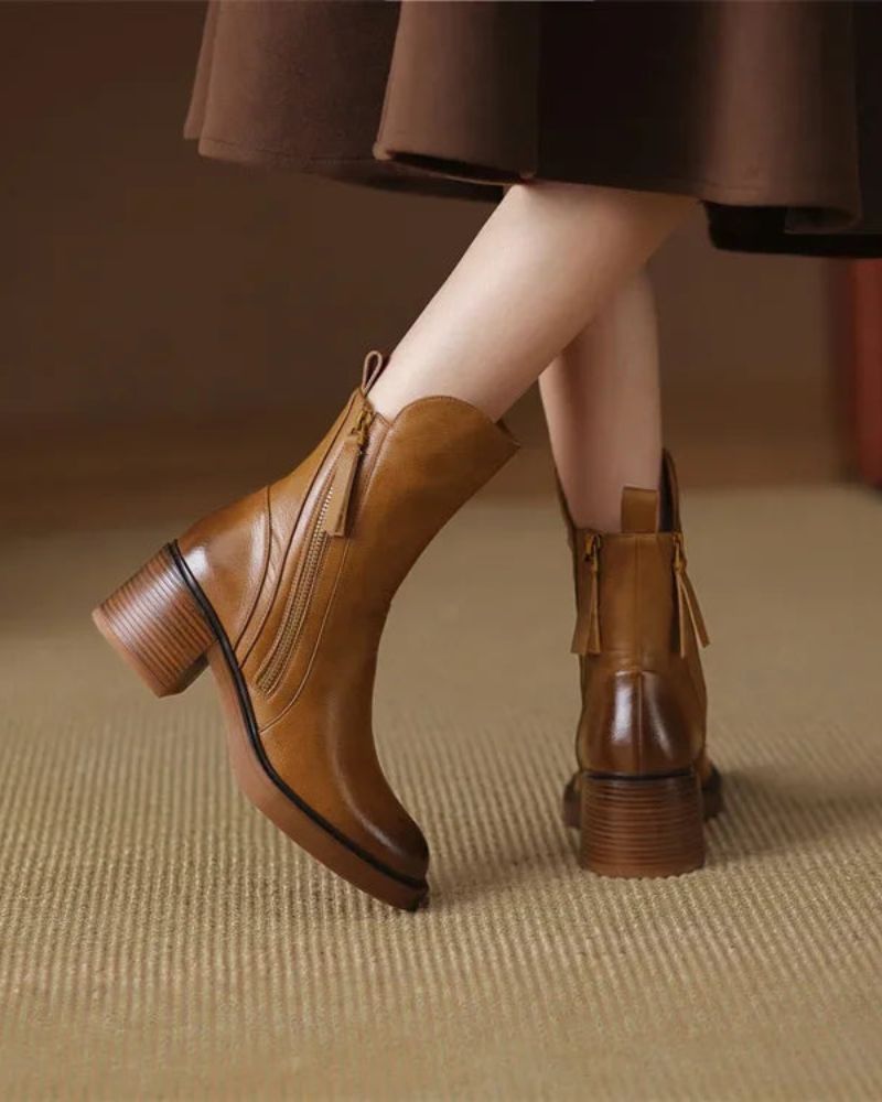 Elegantní boty z ekologické kůže s pohodlným podpatkem – další pohled