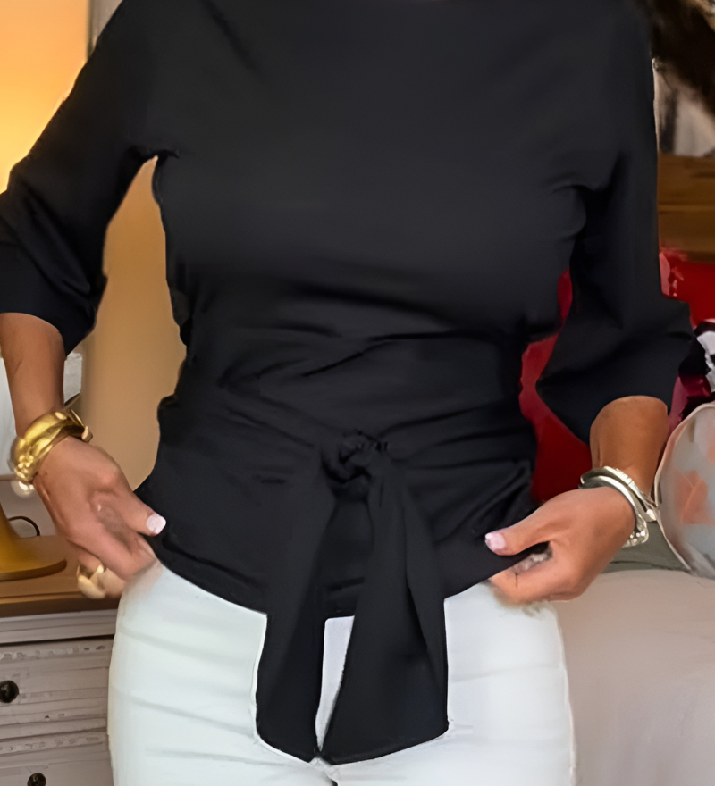 Elegantní top s mašlí v pase – detail produktu