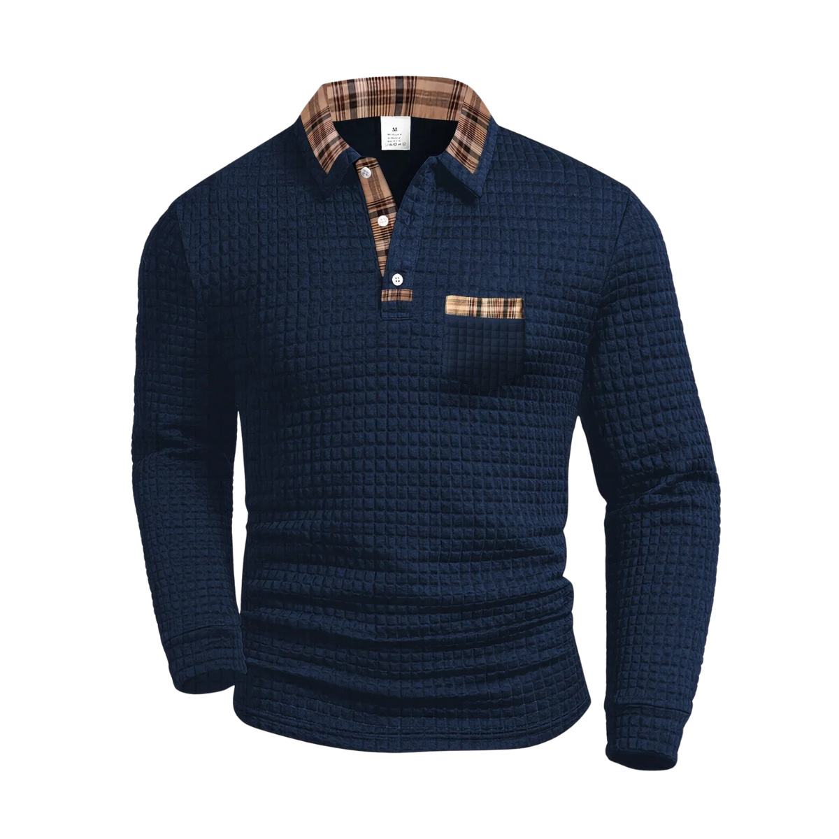 Pánský pruhovaný polo svetr – detail produktu