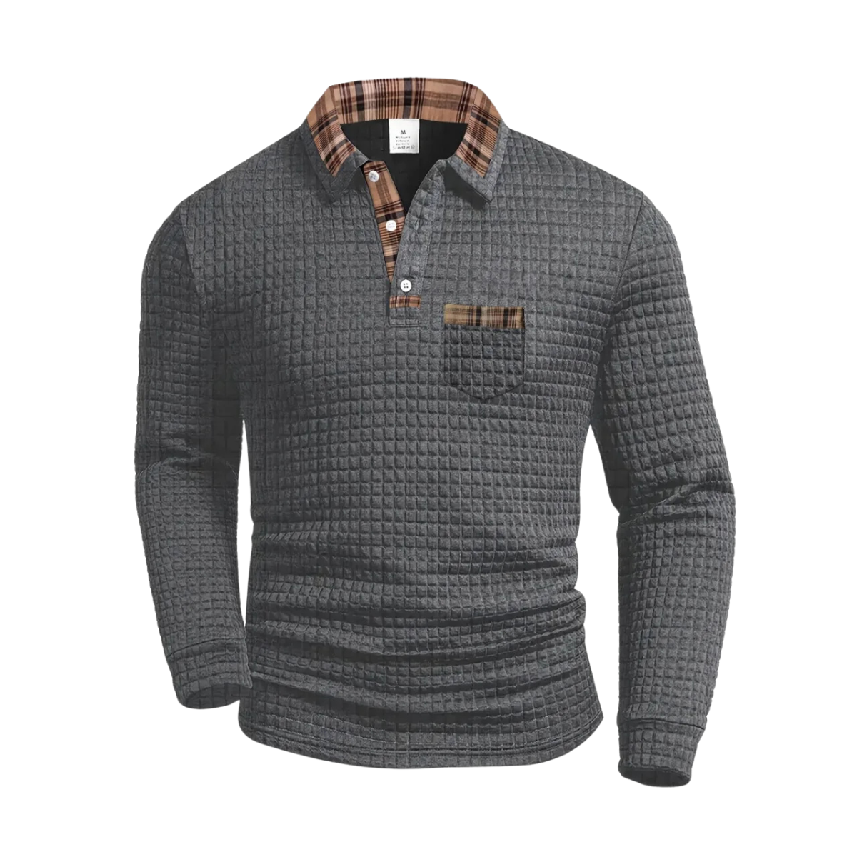 Pánský pruhovaný polo svetr – další pohled