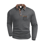 Pánský pruhovaný polo svetr – další pohled