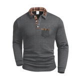 Pánský pruhovaný polo svetr – další pohled
