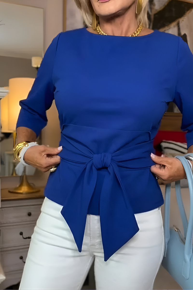 Elegantní top s mašlí v pase – další pohled