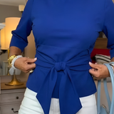 Elegantní top s mašlí v pase – další pohled