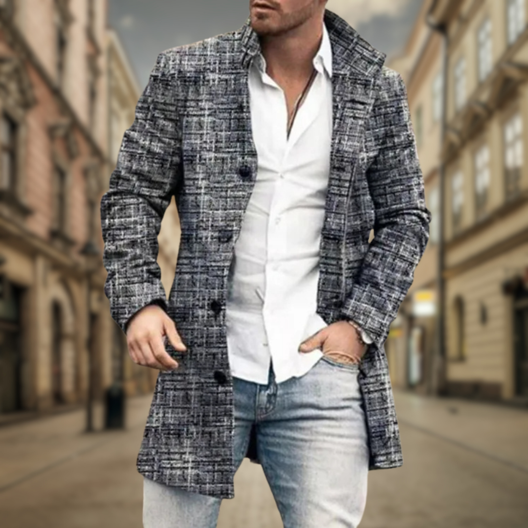 Elegantní kabát pro muže – detail provedení