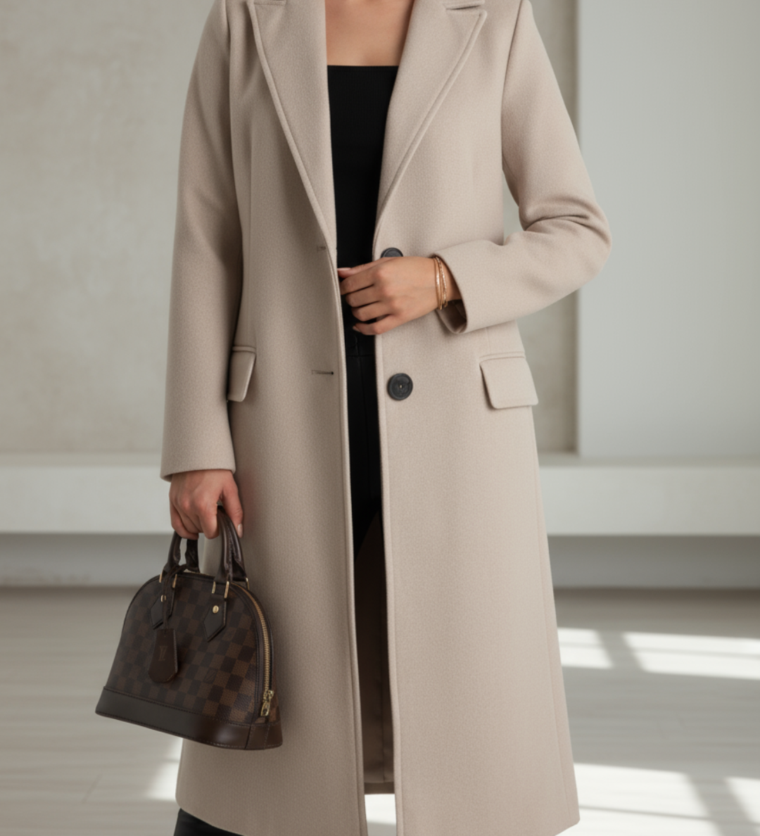 Elegantní Dlouhý Kabát – detail produktu