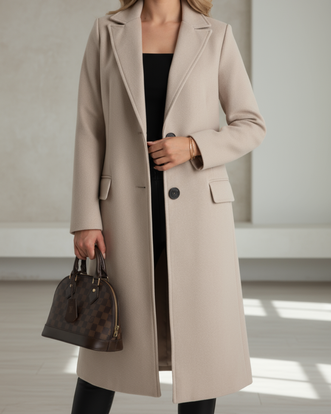 Elegantní Dlouhý Kabát – detail produktu