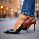 Elegantní boty na podpatku – detail střihu