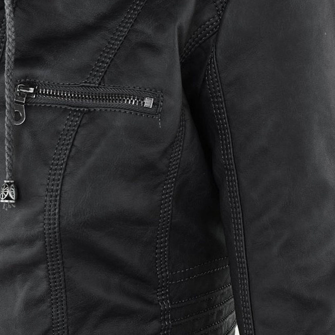 Bunda v motorkářském stylu – detail provedení