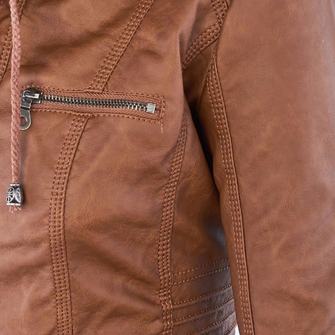 Bunda v motorkářském stylu – detail provedení