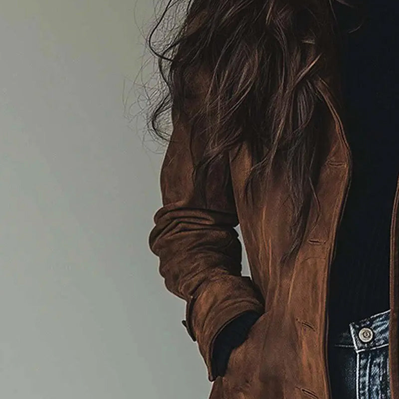Elegantní kabát dlouhého střihu – detail produktu