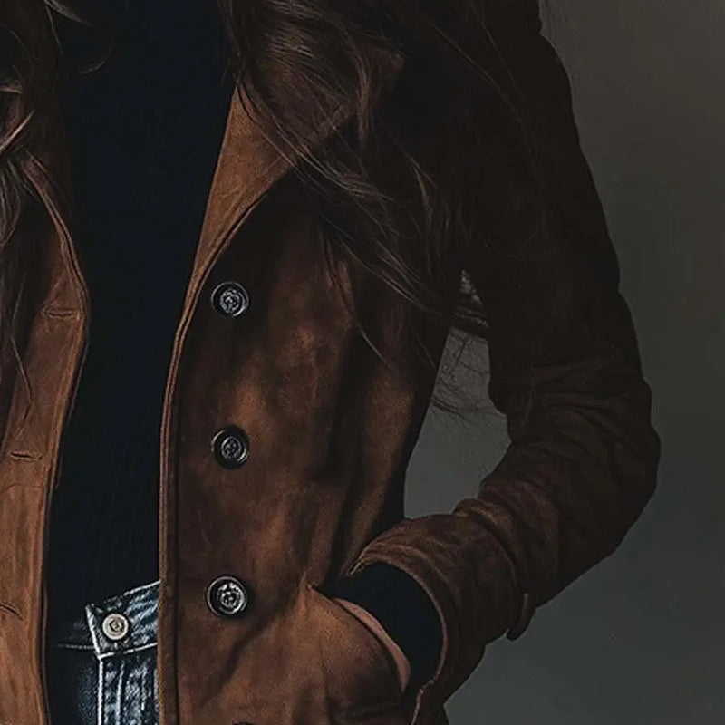 Elegantní kabát dlouhého střihu – další pohled