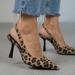 Slingback boty s leopardím potiskem – další pohled