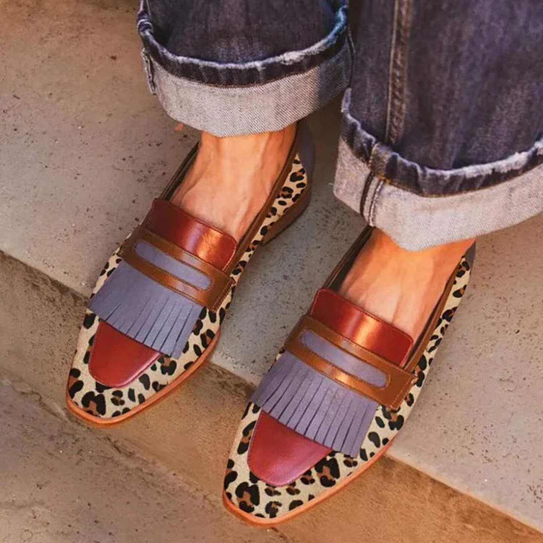 Elegantní mokasíny s leopardím potiskem – detail produktu