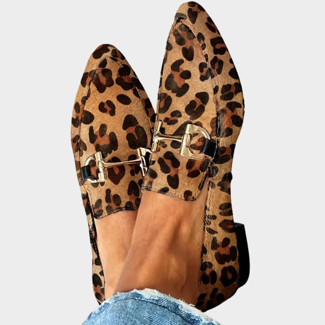 Elegantní mokasíny s leopardím potiskem s leopardím vzorem