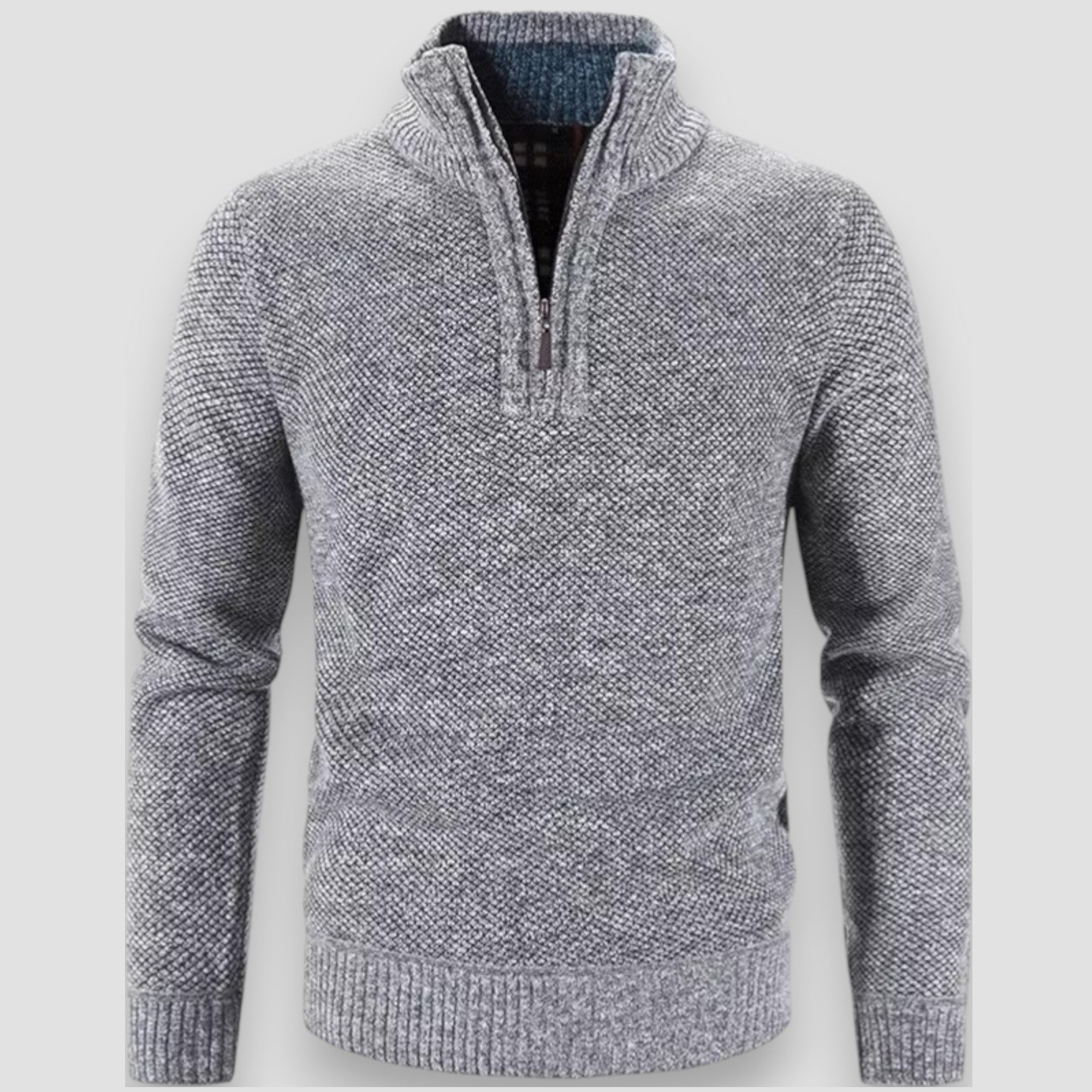 Pulovr s polo zipem – detail produktu