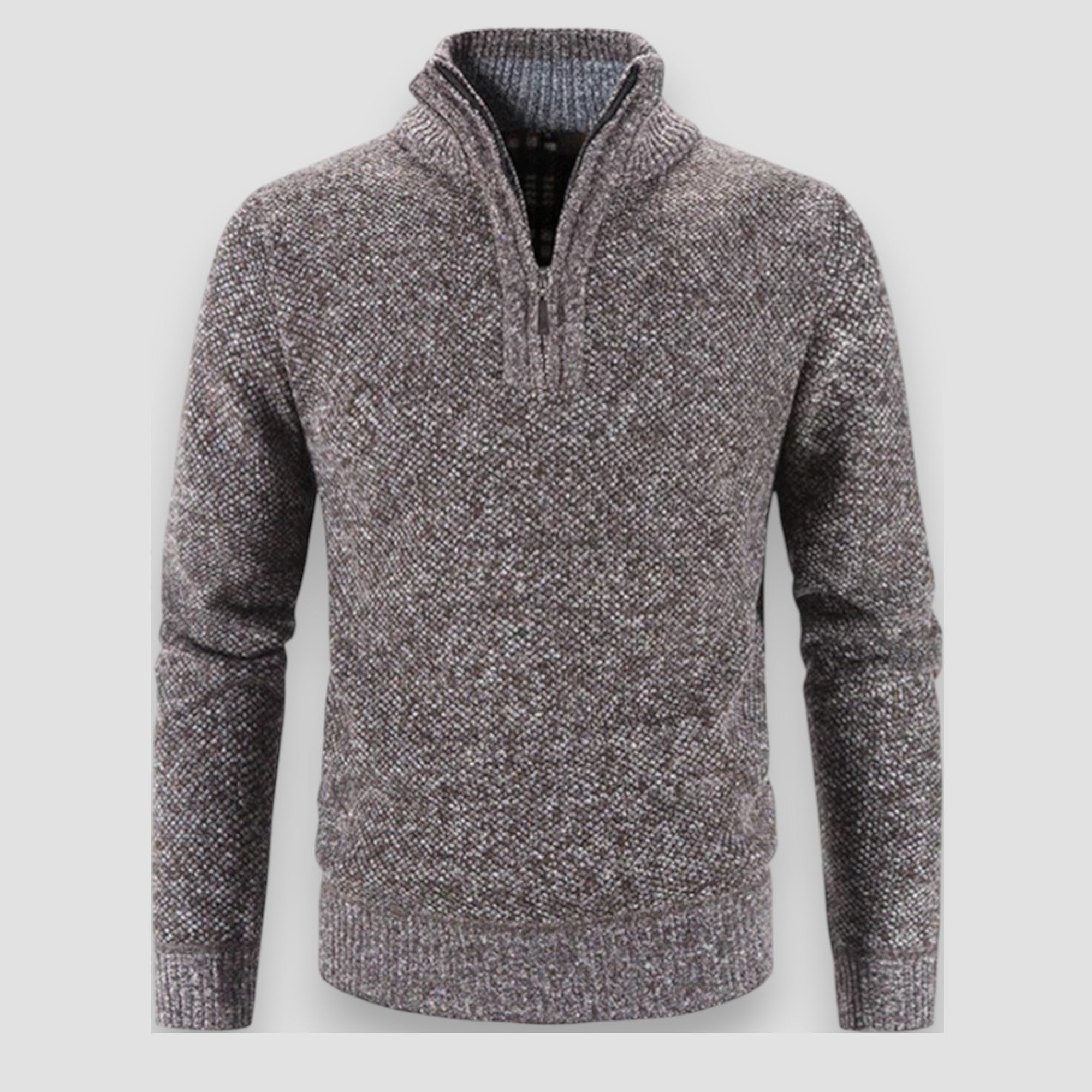 Pulovr s polo zipem – detail střihu