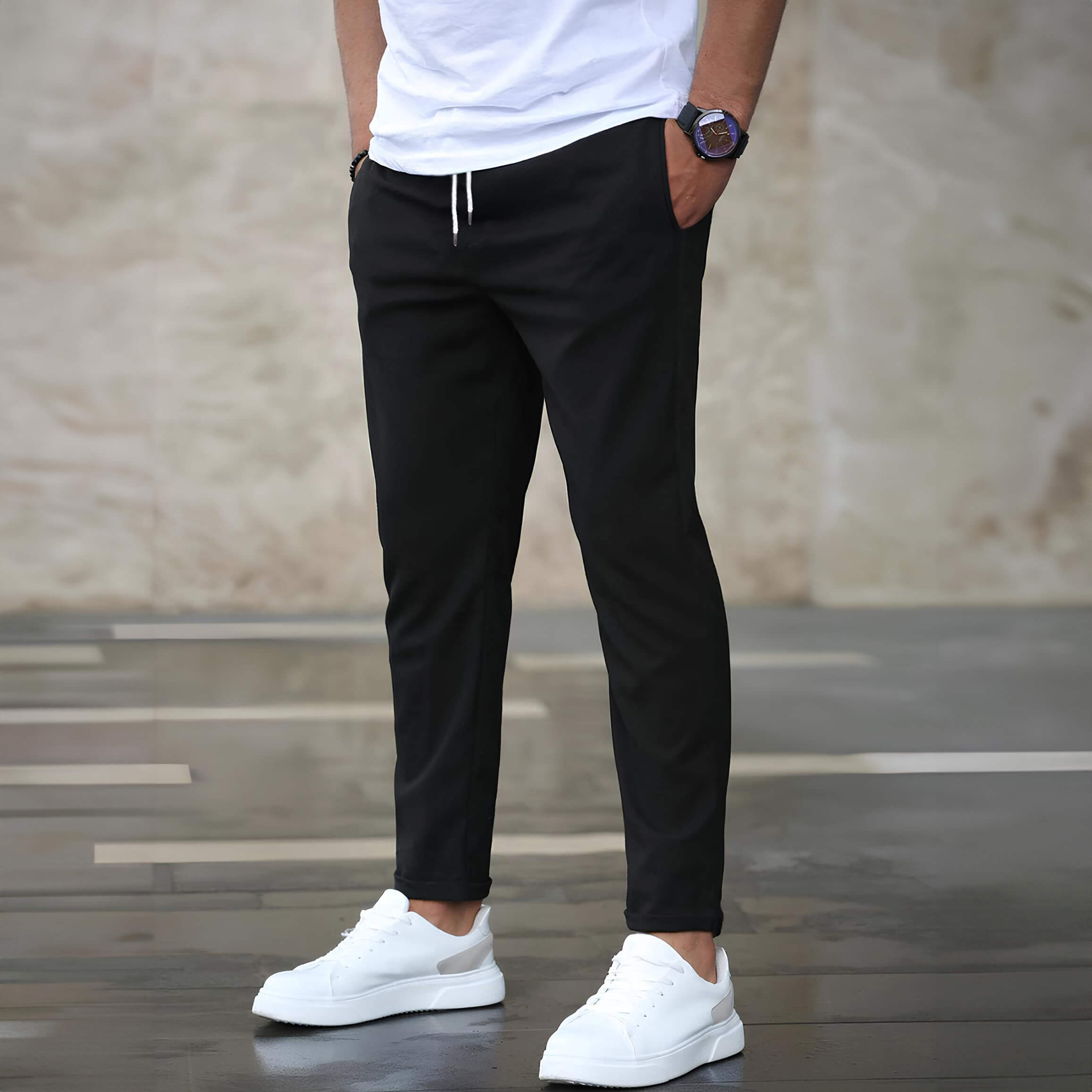 Elegantní strečové kalhoty – detail produktu