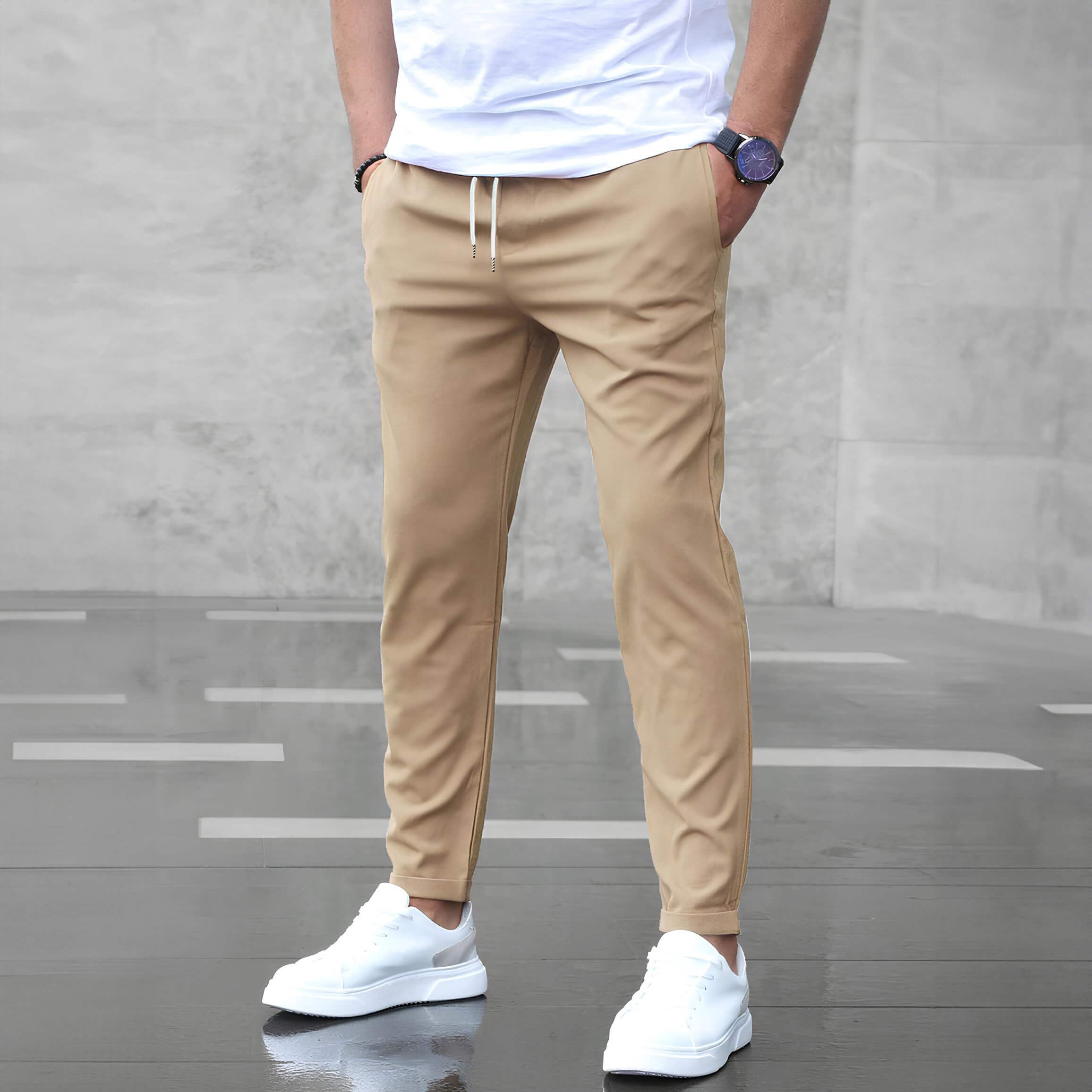 Elegantní strečové kalhoty – další pohled