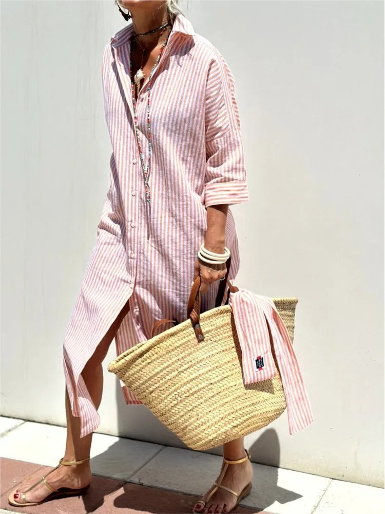 Košilové šaty s proužky – detail produktu