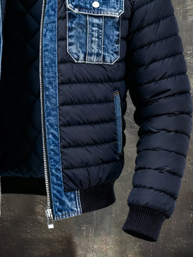 Klasická denimová bunda dublă – detail produktu
