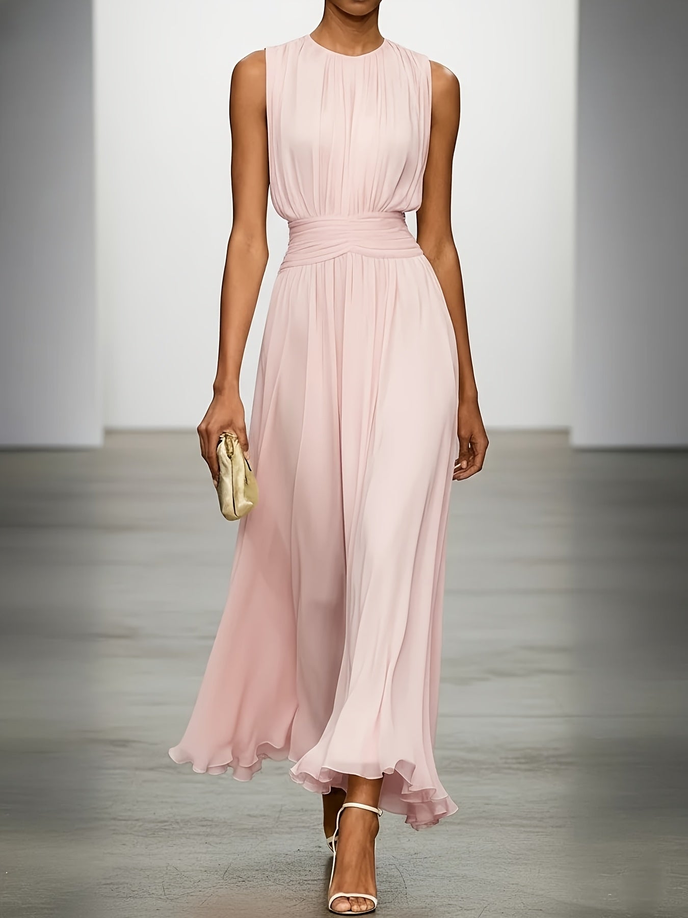 Elegantní Maxi šaty – detail střihu