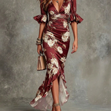 Dlouhé šaty s Květinovým Potiskem – detail produktu