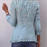 Vintage bunda s volány, s paisley potiskem s knoflíky – detail produktu