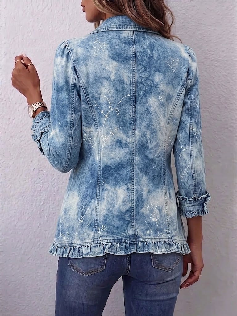 Boho bunda s vintage botanickým potiskem – detail produktu