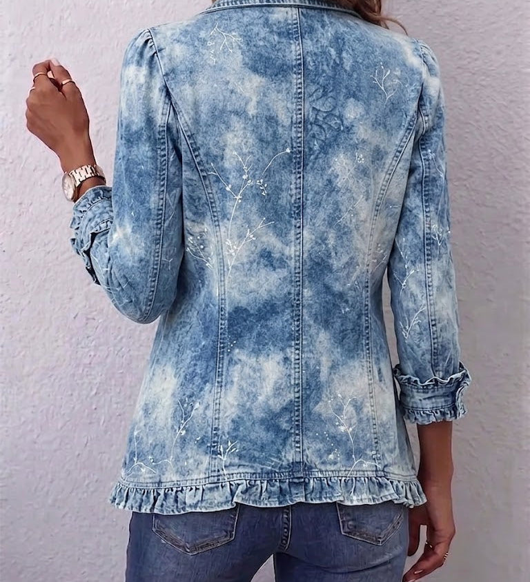 Boho bunda s vintage botanickým potiskem – detail produktu