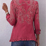 Vintage bunda s volány, s paisley potiskem – detail produktu