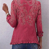 Vintage bunda s volány, s paisley potiskem – detail produktu